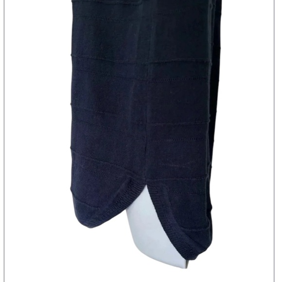 Lisa Todd navy pullover tie cuffs sweater cotton lightweight long sleeves Size L - Picture 3 of 9